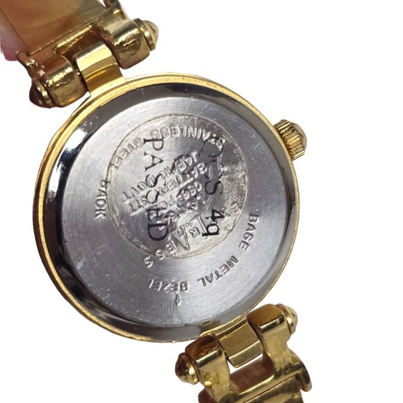 LA Express LAX1343 056-PC21 Gold Tone Watch Black Dial Japan MVT New Battery - Picture 9 of 12